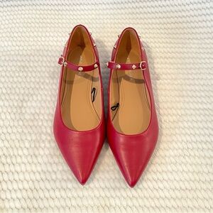 Marc Fisher Red Flats with Studded Detail